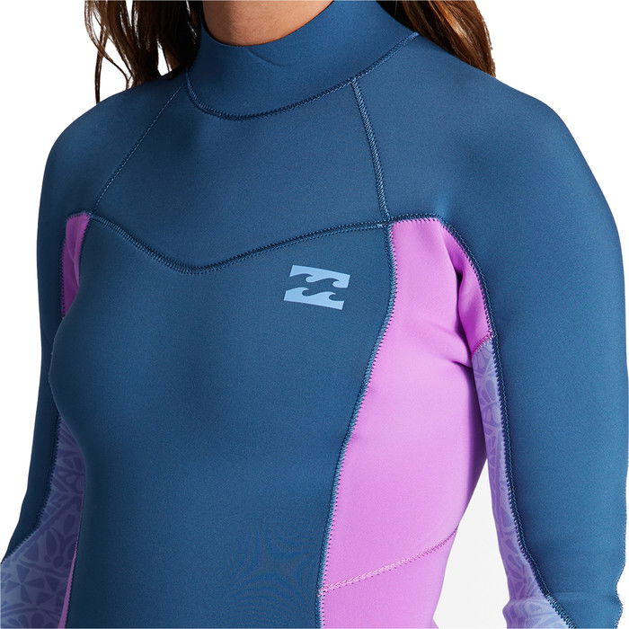 2024 Billabong Mujer Synergy 3/2mm Gbs Back Zip Neopreno ABJW100132 - Deep Sea